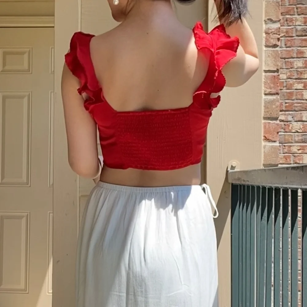 Free People Take You Out Brami Crop Top Red XS